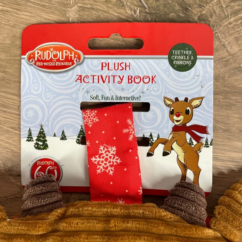 Rudolph The Red Nosed Reindeer Plush Activity Book Teether Crinkle Toddler